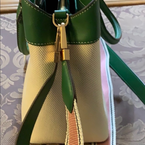 Authentic Tory Burch Canvas and Leather Bag - Picture 3 of 6